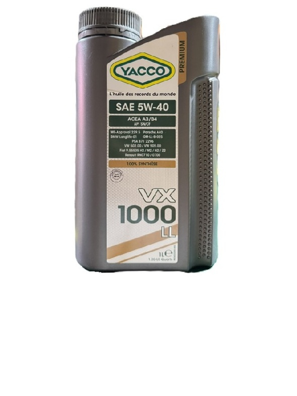 YACCO VX 1000 LL 5W40 100%全合成長效型機油